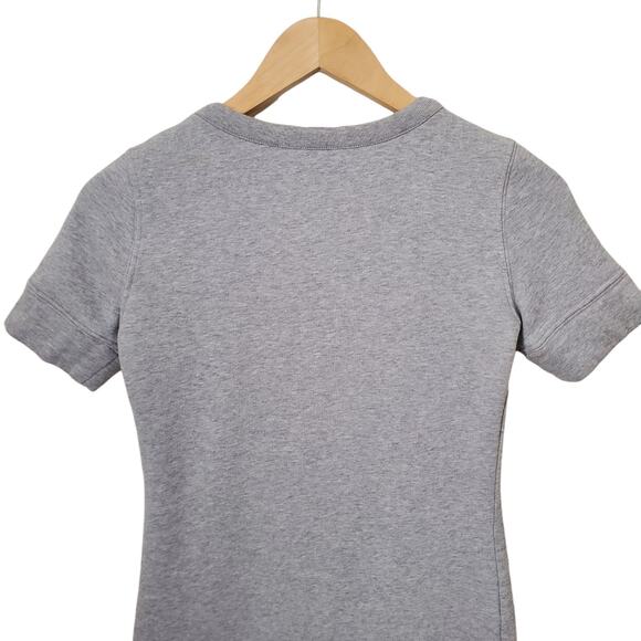 Moschino Vintage Y2K Grey Sweatshirt Dress Fleece Lined Logo Heart Sequin size 2 - Picture 6 of 12